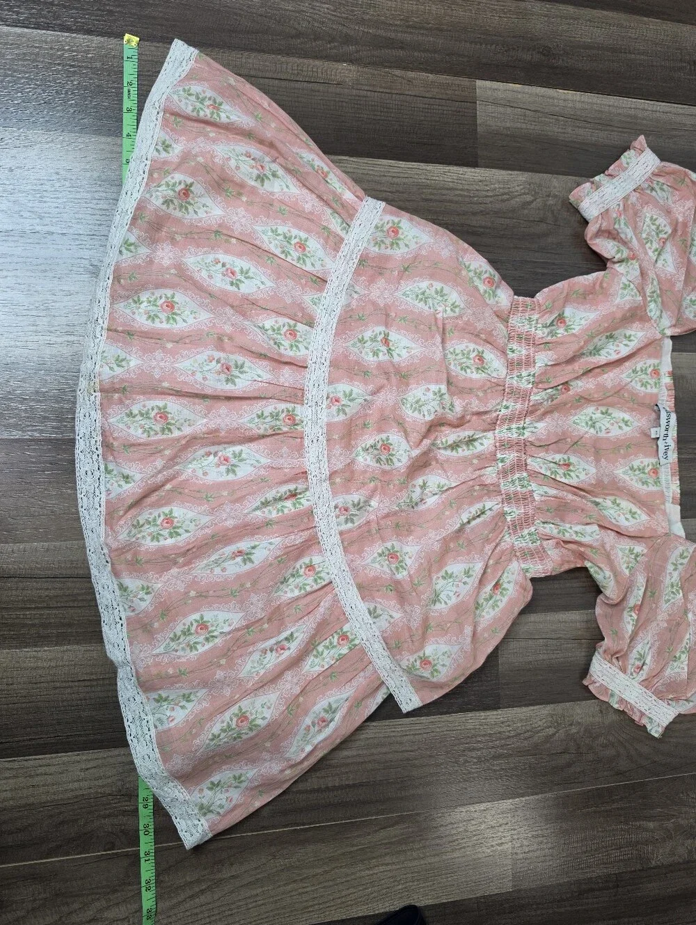Ellsworth + Ivey Pink Floral Lace Babydoll Mini Dress Romantic Fairycore. XS